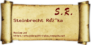 Steinbrecht Réka névjegykártya